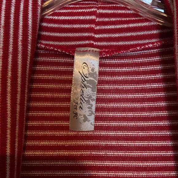 Ophelia for FC open cardigan red/white stripe EUC - Picture 2 of 3